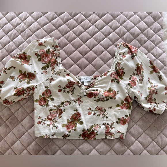 The Drop Annie Sweetheart Cotton Cropped Top - Picture 5 of 5